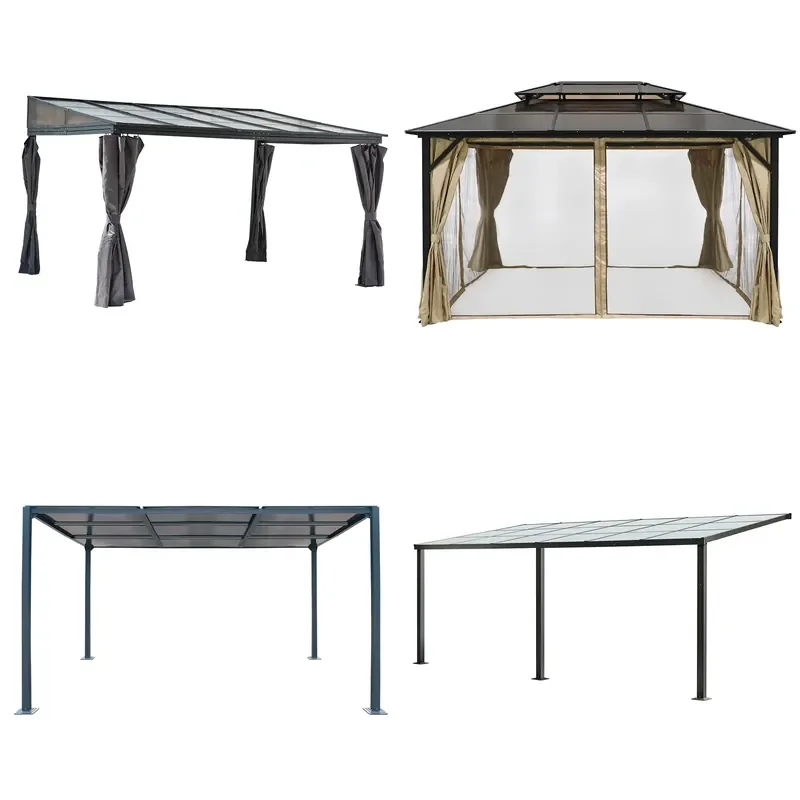 10x13 Wall Mounted Gazebo Outdoor Polycarbonate Canopy