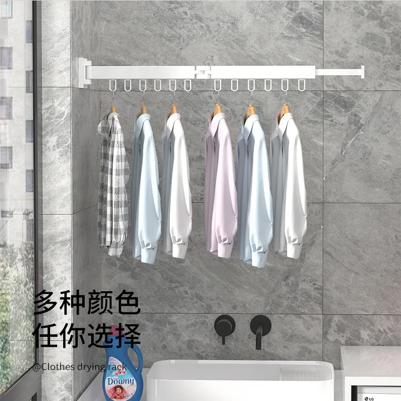 Imagem -04 - Invisible Stretchable Clothes Hanger Roupas Airing Rack Janela sem Soco Varanda ao ar Livre Metal Roupas Rod