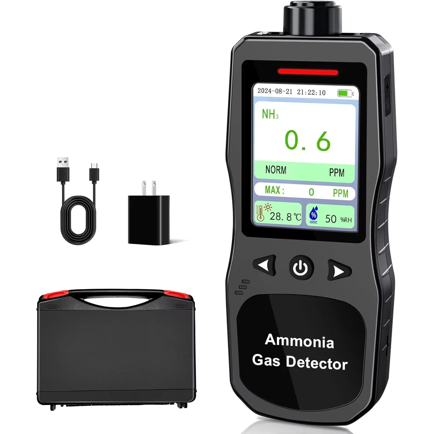 NH3 Ammonia gas detector Excessive concentration display alarm Portable handheld device,Hydrogen sulfide gas detector,0-200 ppm