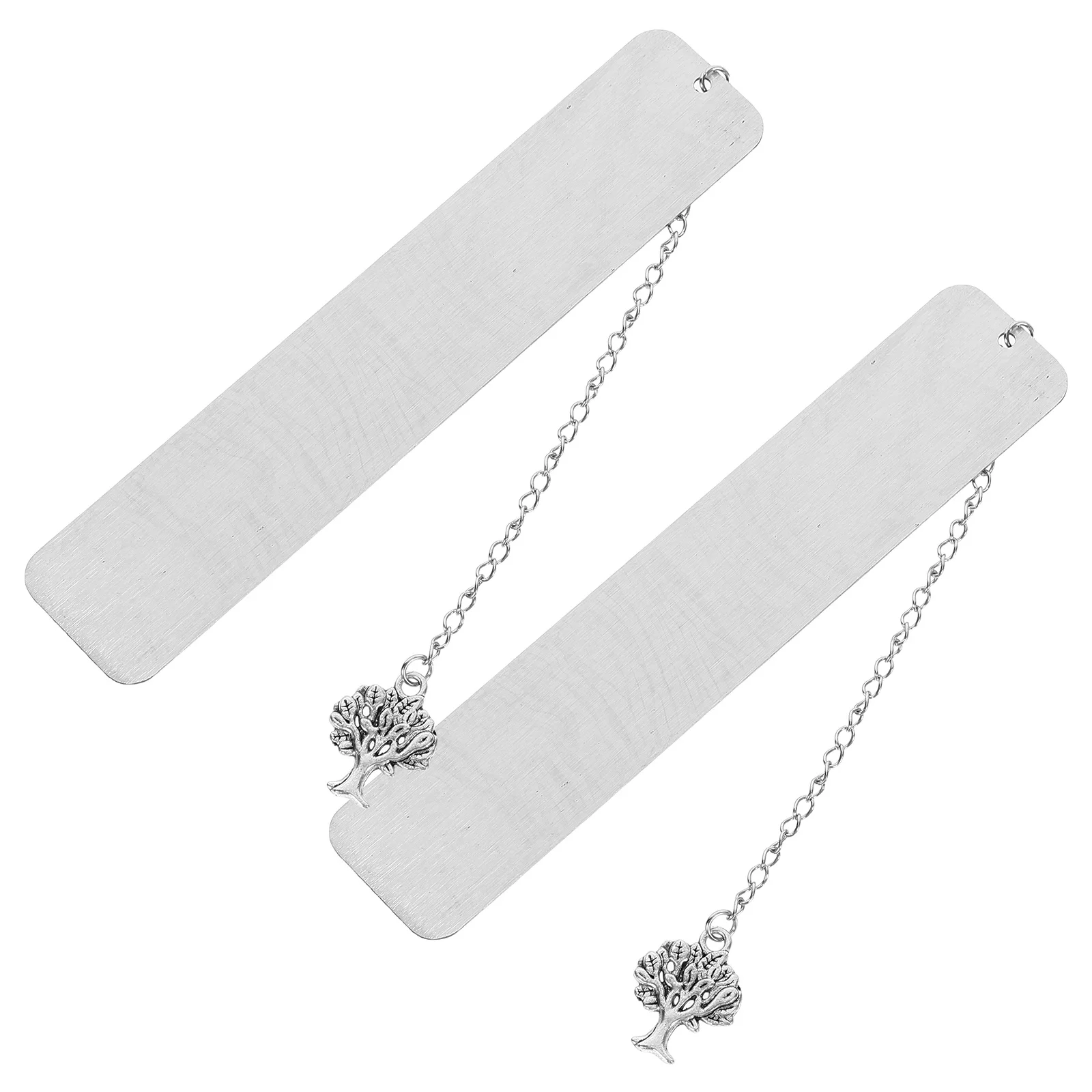 2pcs Stainless Steel Tree Of Life Pendant Bookmark Metal Page Marker For Book Lovers Gift For Teachers Students Teens Decorative