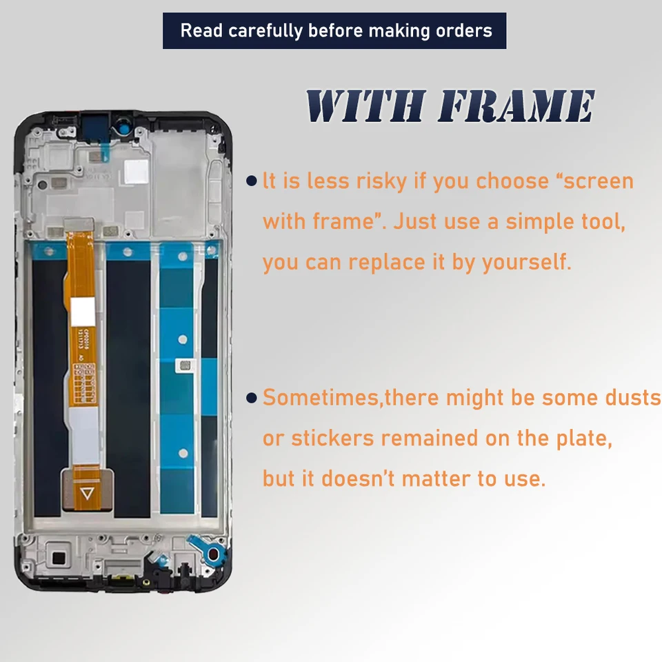 6.56 inch LCD For VIVO Y16 LCD V2204 V2214 Display With Frame
