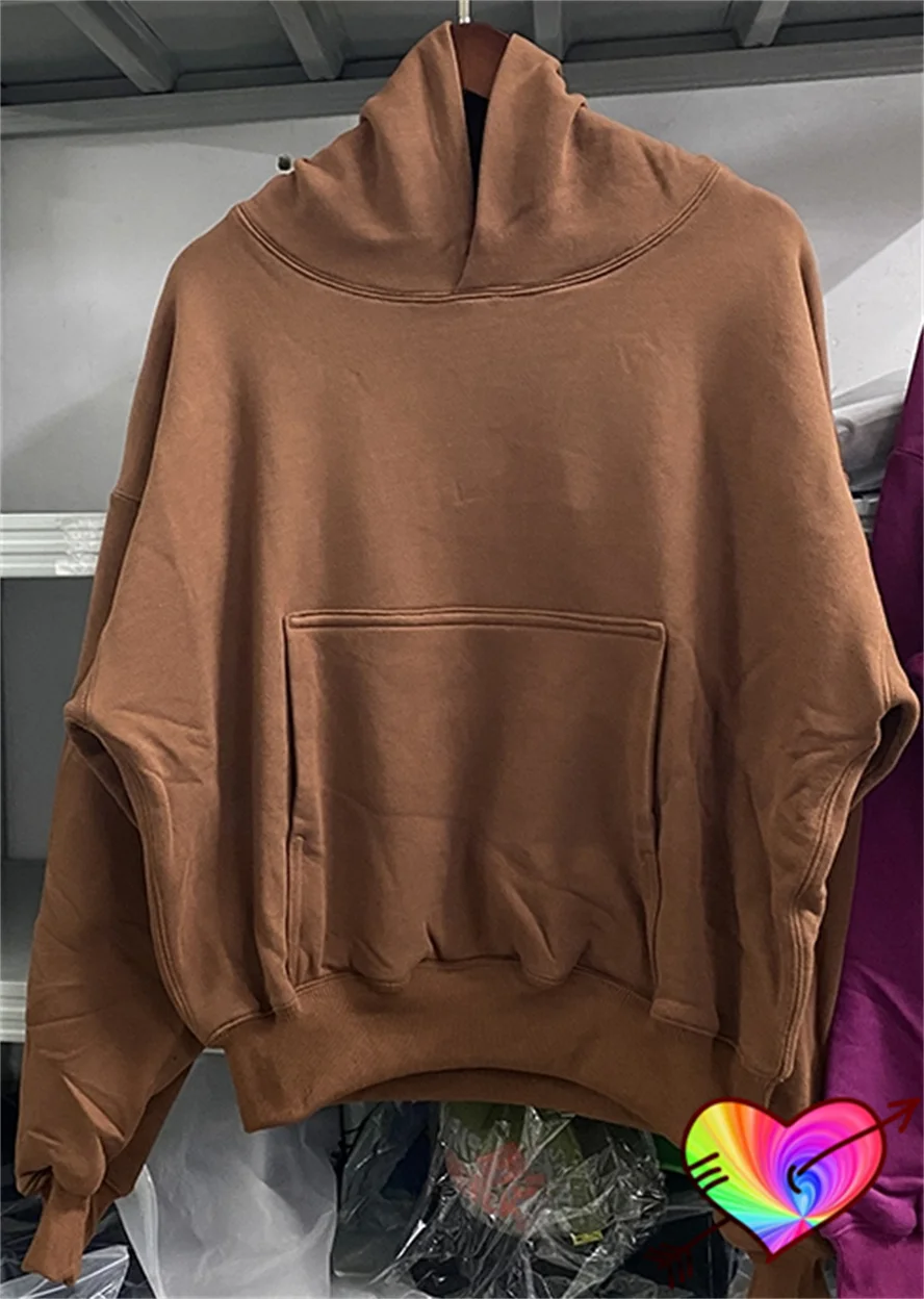 

2023fw Brown Double Layer Ye Hoodie Men Women Oversize Blank Season 6 Hoodie Heavy Fabric Hoody Sweatshirts Kanye West Pullovers