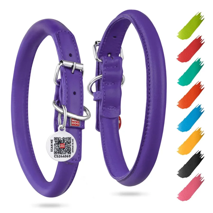 

Purple Ultra Soft Rolled Leather Dog Collar for Small Dogs 1013 inch Neck Soft Padded Dog Collars
