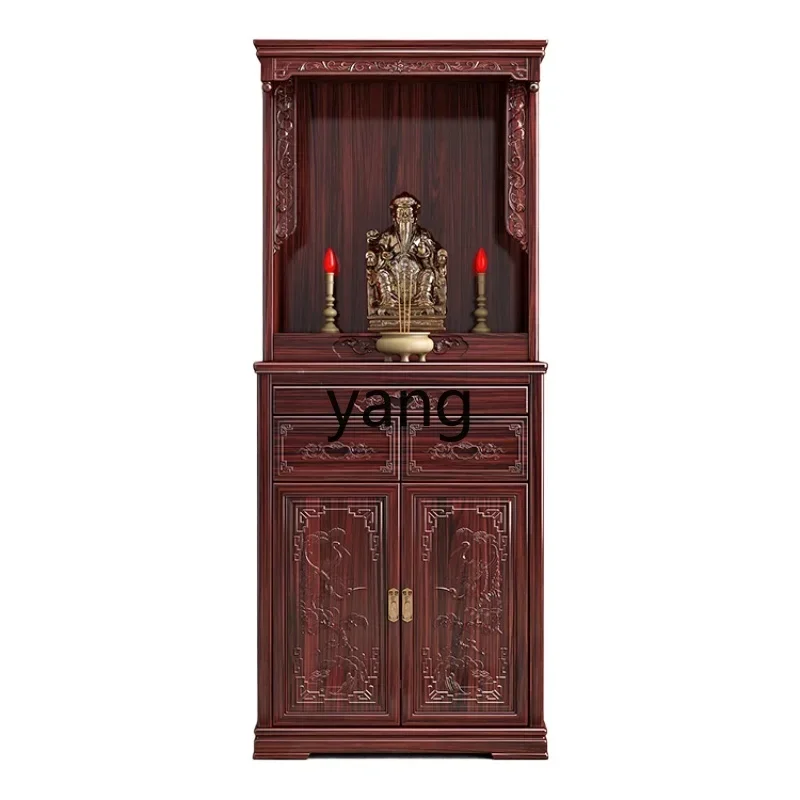 LMM, New Chinese Buddha Niche Sandal Wood Solid Wood High-Grade Rosewood Altar Household Clothes Closet Classical Buddha Shrine
