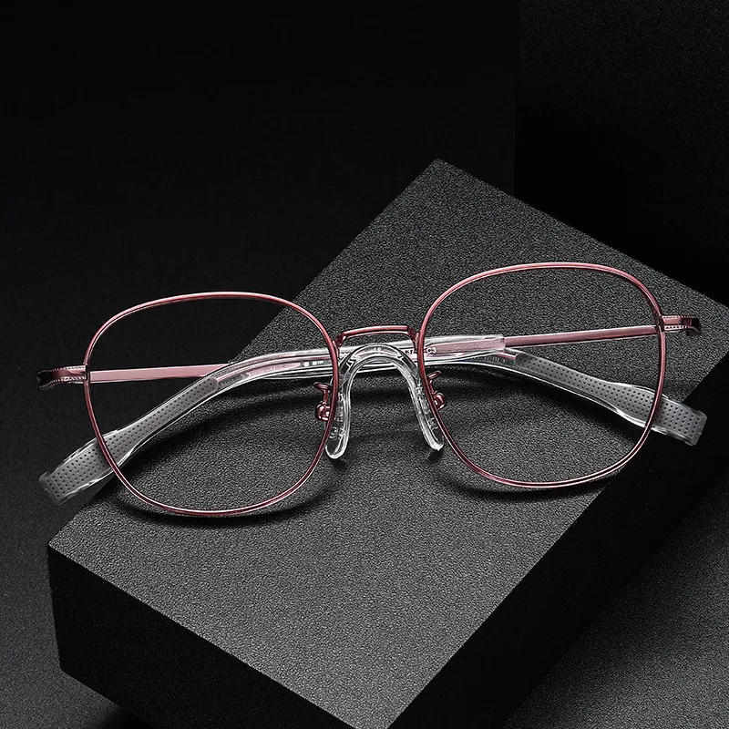 OLAMINS  Pure Titanium Glasses Frame Unisex Ultra-Thin Square Frame Retro Myopia Frame Ultra-Light Glasses Frame Men Eyewear