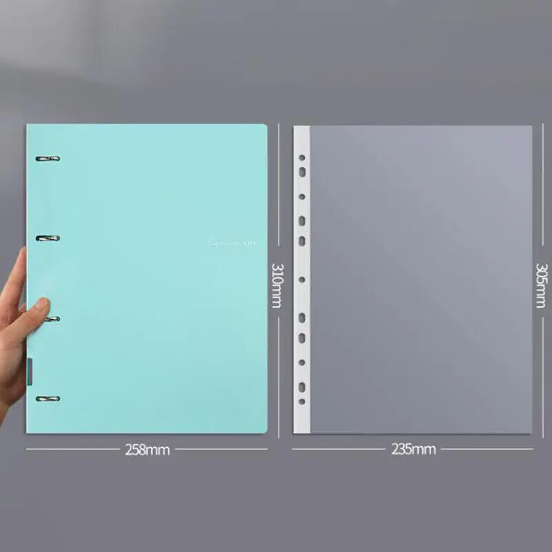 1Pcs A4 Binder Business Organizer Waterproof Storage File Document Punch Folder File Bags Folders 4Hole Binder Learning Supplies