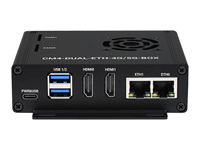 Dual Gigabit Ethernet 5G/4G Mini-computer based on Raspberry Pi Compute Module 4 (NOT included), metal case, with cooling fan