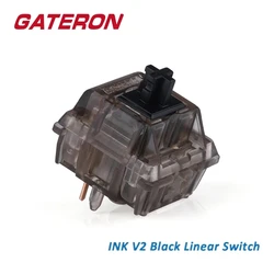 Gateron INK V2 interruptor lineal, 60g Force, personalizado, intercambio en caliente, bricolaje, 5 pines, juegos, mecánico, negro