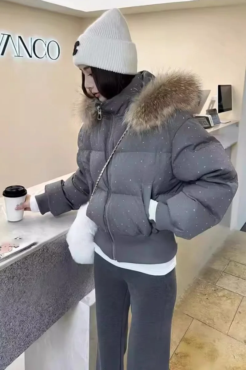 Alien Kitty Women Winter Down Jacket With Big Faux Fur Hooded Winter Daily 2026 OL Thick Warm Parkas Coat Loose Casual Outerwear