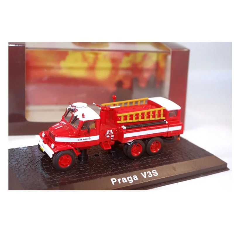 Diecast escala 1:72 motor de bombeiros praga v3s modelo de carro de liga checa brinquedo colecionável presente lembrança exibição ornamento