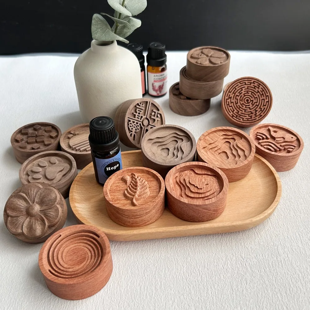 

Wooden Essential Oil Diffuser Portable Long-lasting Floral Wooden Diffuser Refreshing Sleep Slowly Volatile Aromatherapy Inhaler
