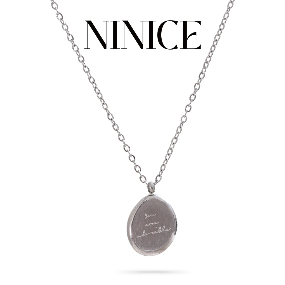 NiNice Halsketten für Damen, Edelstahl-Schmuck, wetterfester Schmuck, anlaufgeschützt, kreisförmig, Hängeanhänger, Halsband, neues Geschenk