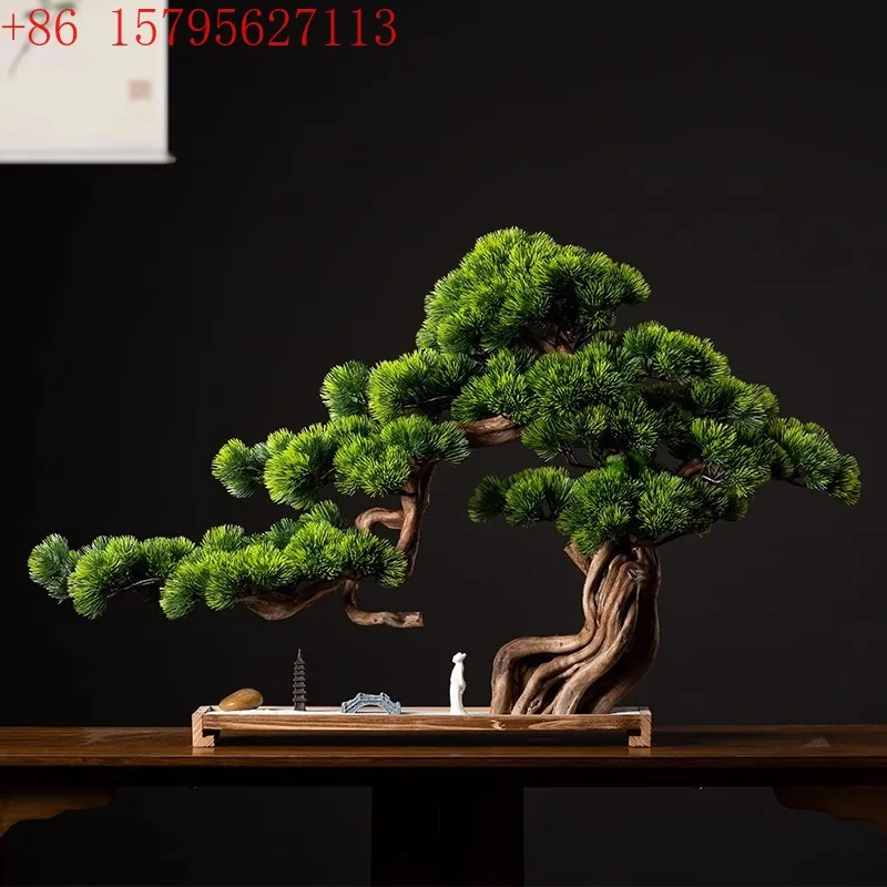 

Имитация приветственного соснового бонсай, орнамент Луо Хэнсун, бонсай, крыльцо, гостиная, большие зеленые растения, искусственный пейзаж из сосны