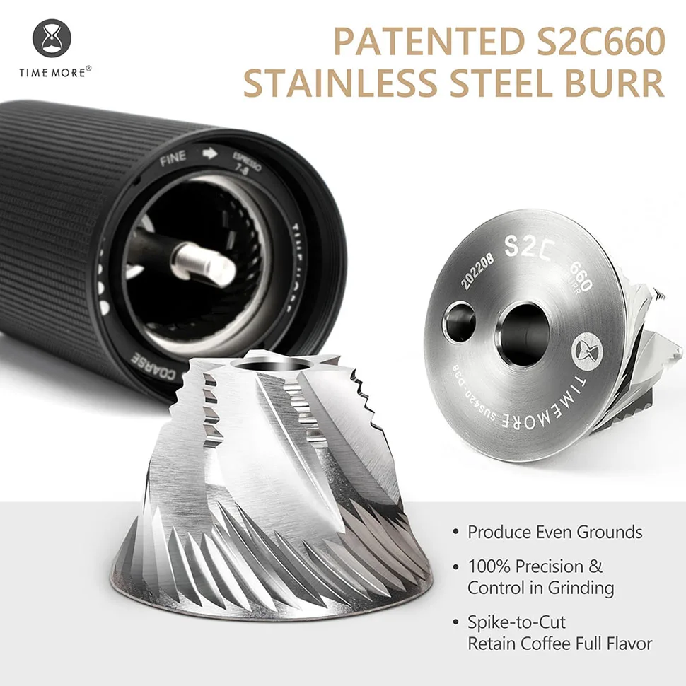 TIMEMORE C3 ESP PRO Coffee Grinder Foldable Handle Adjustable Grind Setting for Espresso to French Press Manual Coffee Grinder