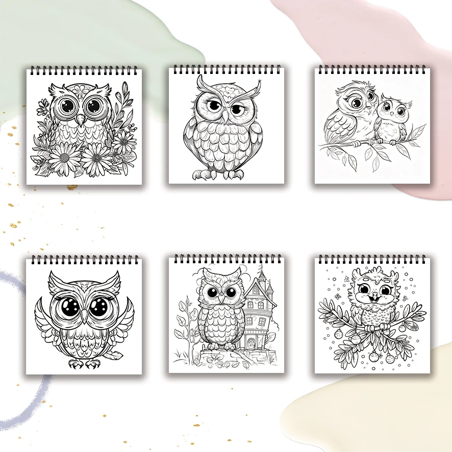 Owl Adult Coloring Book 22 Pages 8.27x8.27 Inch Perfect Gift for Stress Relief