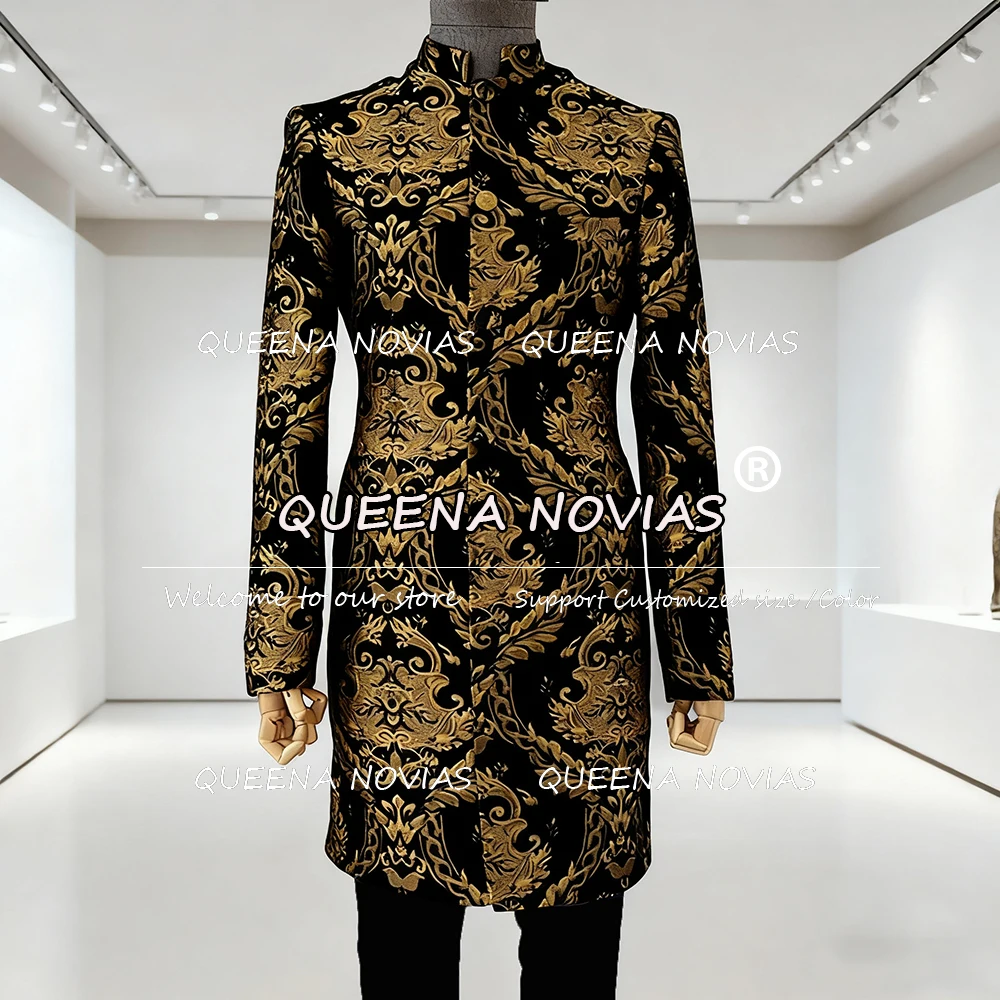 

Классические деловые костюмы для мужчин, комплекты из 2 предметов, однобортные пиджаки для выпускного вечера, длинные мужские наряды по индивидуальному заказу, деловая офисная одежда, пальто