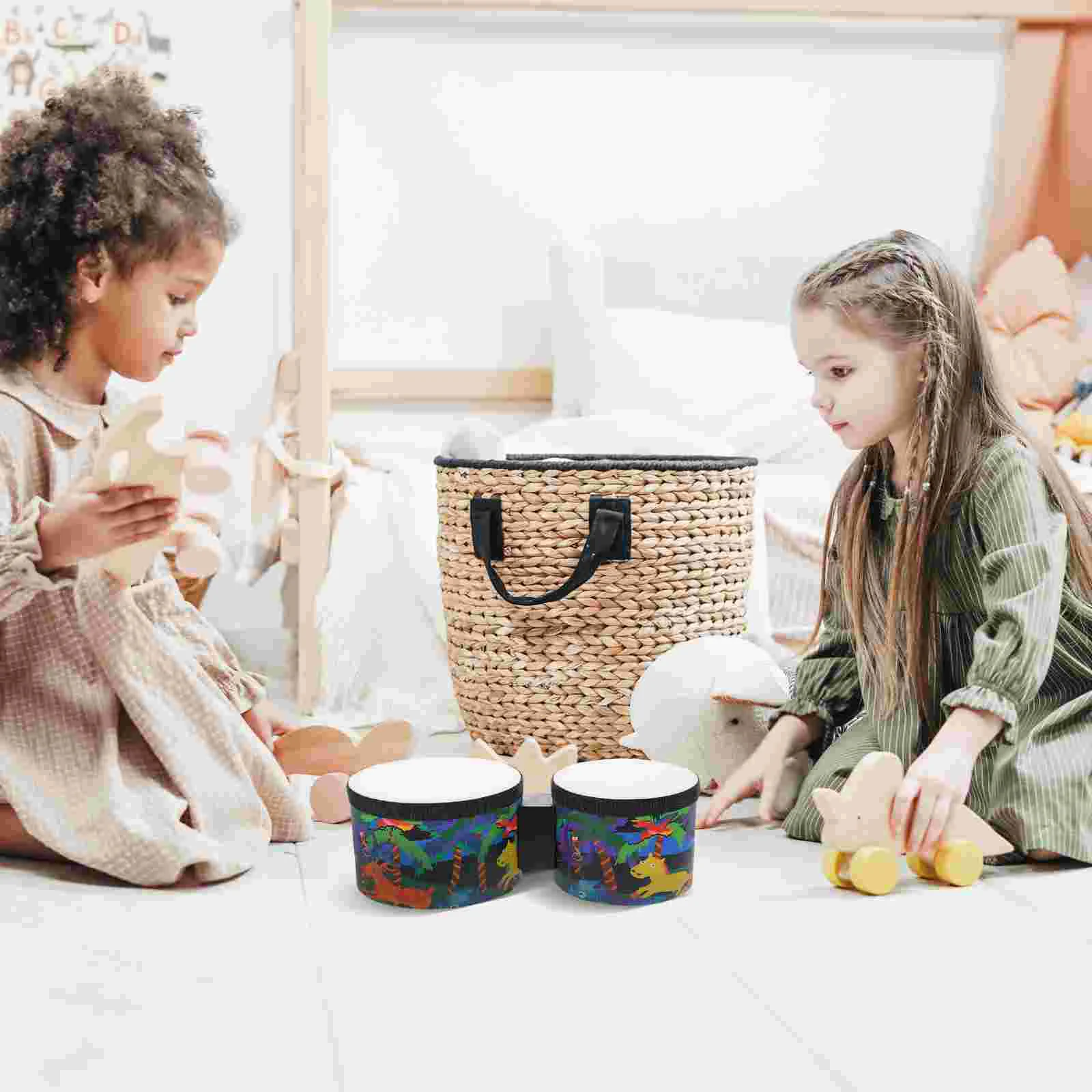 PerSCH-Bongos en bois pour enfants et adultes, bâtons, accessoires, musique