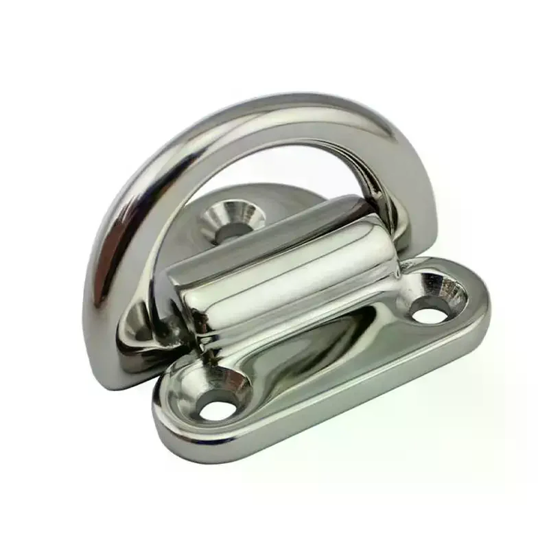316 Stainless Steel Boat Deck Folding Pad Eye Lashing D Ring Rustproof for Kayak Canoe Marine Hardware