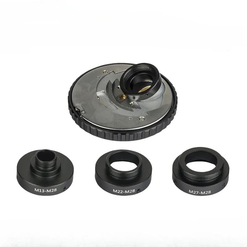 Adaptateur à anneau entièrement métallique, filetage M13, M22, M27 vers M28, pour convertir l’objectif d’un microscope et adapter l’interface du porte-objectifs.