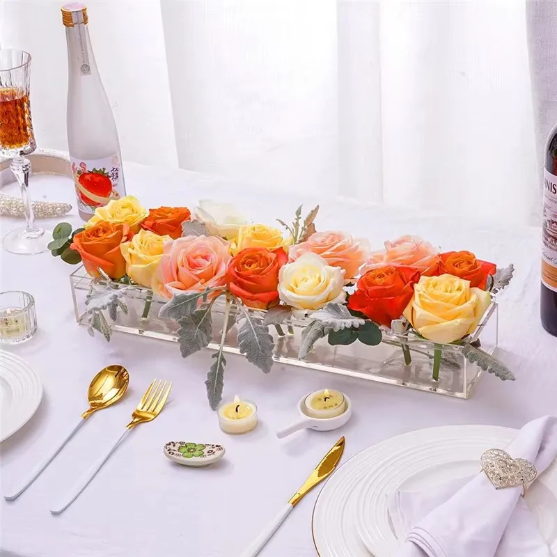 1 Stück Hochzeits-Mittelstücke für Tische, Kristallblume, Desktop-Display-Ständer, florale dekorative Vasen für Geschenk, Taufe, Party-Dekoration