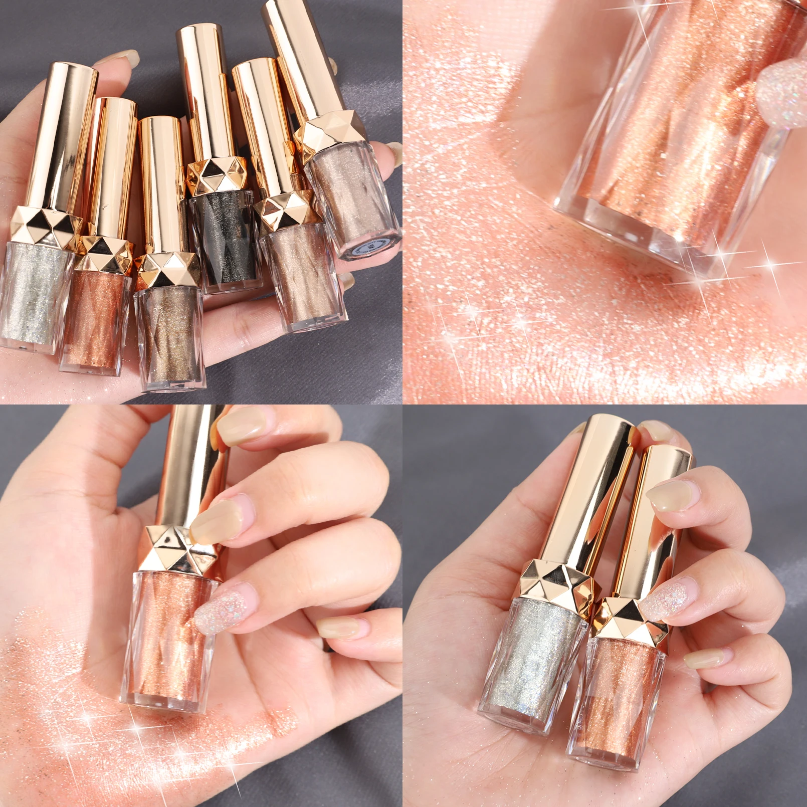 

Eyeshadow Shimmer Shiny Waterproof Sequins Liquid Glitter Brighten Highlighter Eye Shadow Party Silkworm Makeup Cosmetic