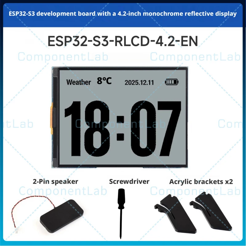 ESP32-S3 4.2inch Full Reflective Display Board RLCD E-ink Like Screen AI Voice Interaction Development Board