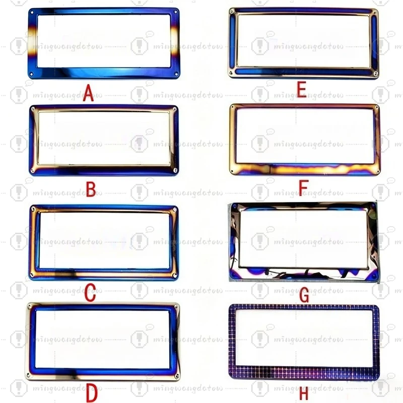 

Car Blue-titanium License Plate Frame, Thailand Style Universal Stainless Steel License Plate Holder, 1 Pair Front and Rear