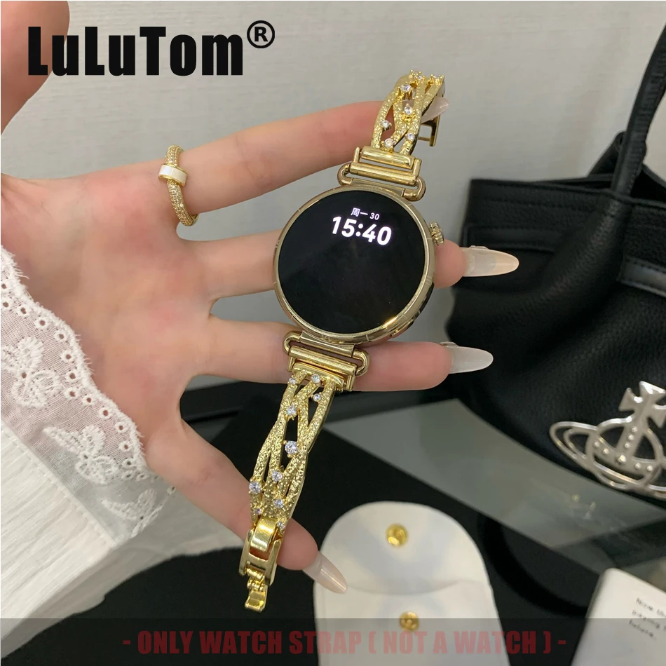 

Garland-Entwined Zircon Watch Band for Samsung Galaxy Watch 8 40/44/46mm Ultra 7 6 5 Classic Huawei 11 GT 5 4 3 Pro Metal Straps