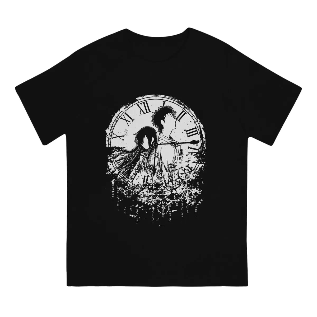 Steins Gate Men's TShirt Clocks and Watches  Fashion T Shirt Original Streetwear New Trend