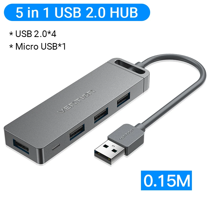Vention USB Hub Hoge Snelheid 4 Poorten Multi USB A naar USB 3.0 Hub Splitter Adapter voor MacBook Pro iPad Pro Xiaomi Lenovo USB Hub