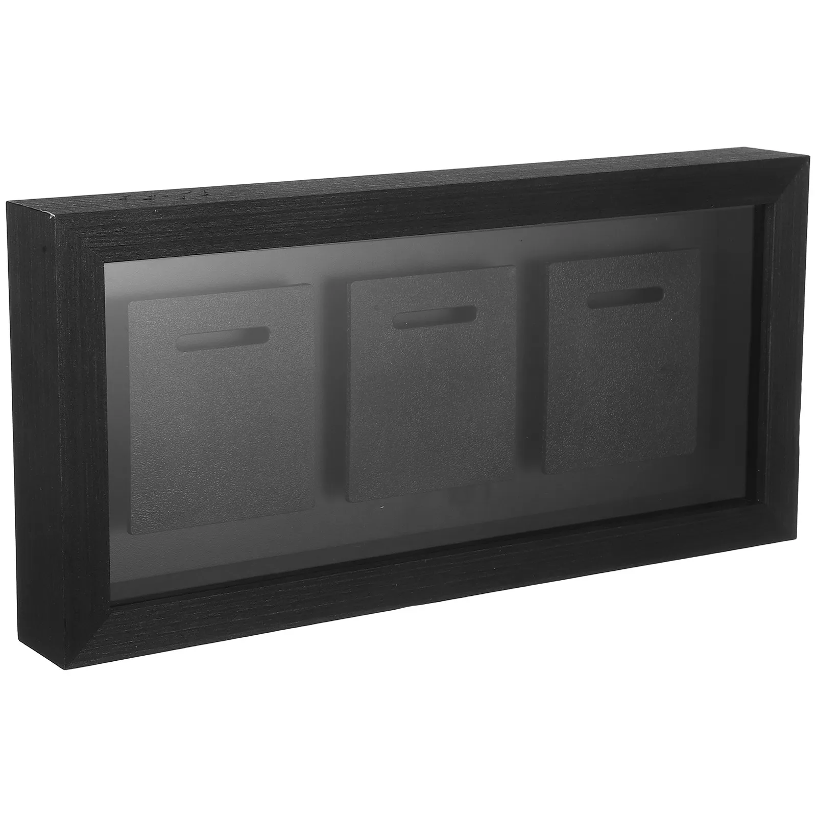 Wooden Black Medal Display Case Solid Wood Shadow Box Holder for Marathon Football Gymnastics Medal Hanger Display Rack Stand
