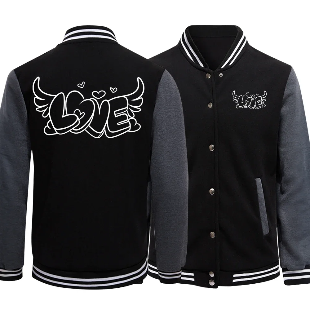 Love Has The Wings Of An Angel Men'S Baseball Uniforms Sporty Casual S-5Xl High Street Preppy Style Clothes & Accessories