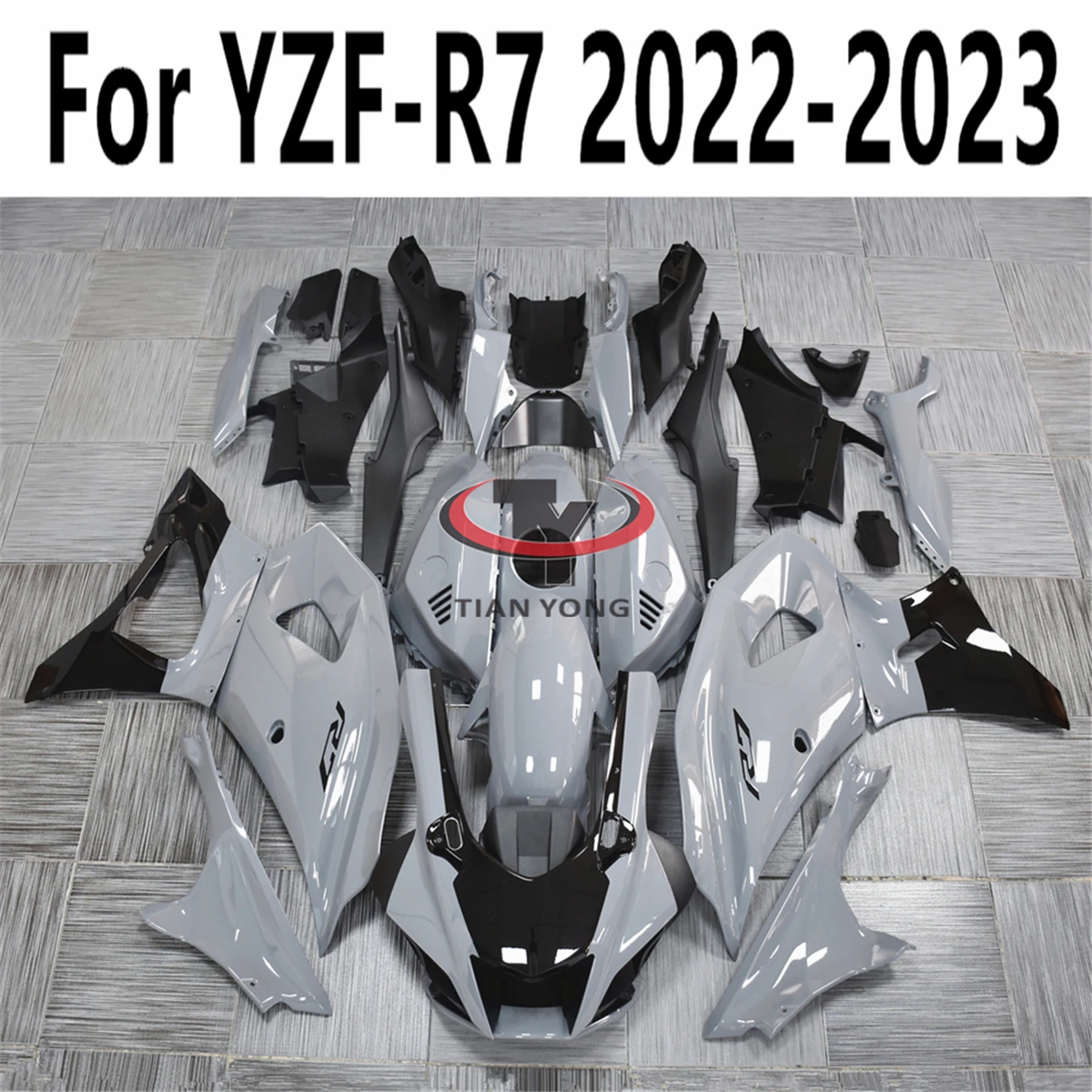 Motorcycle Full Fairing Kit For YZF R7 2022-2023 All cement ash is shiny Injection Customize Bodywork Cowling