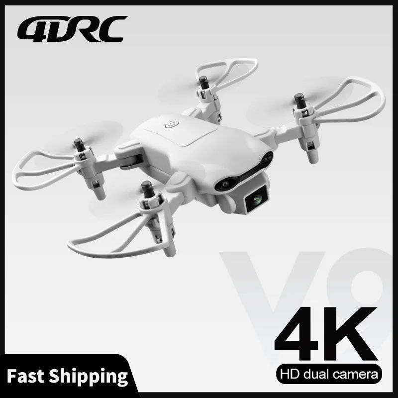 4DRC V9 Drone 4K Professinal With 1080P Wide Angle Dual HD Camera WIFI FPV Height Hold RC Helicopter Foldable Quadrotor Toy Gift