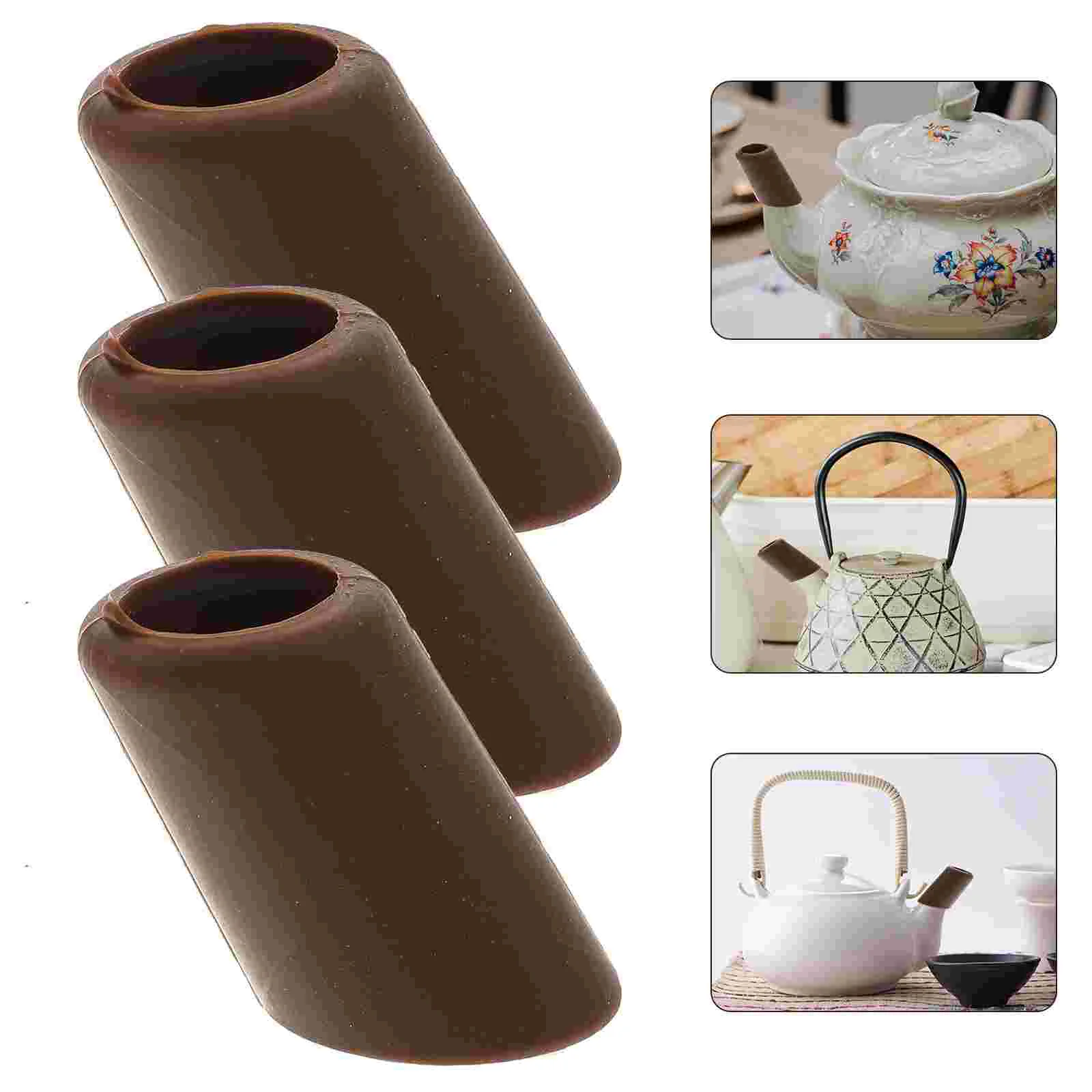 3 Pcs Light Covers Teapot Spout Protective Silicone Sleeves Anti-leak Protectors Coffee Home