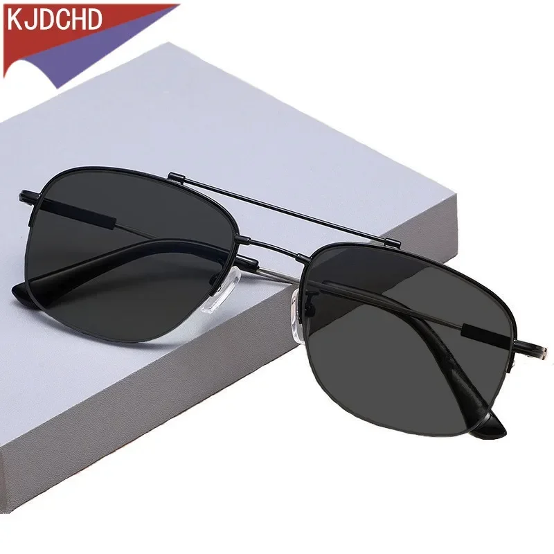 

KJDCHD 2025 New Titanium Photochromic Reading Glasses Men Women Magnifying Reading Sunglasses Diopter Prescription Glasses