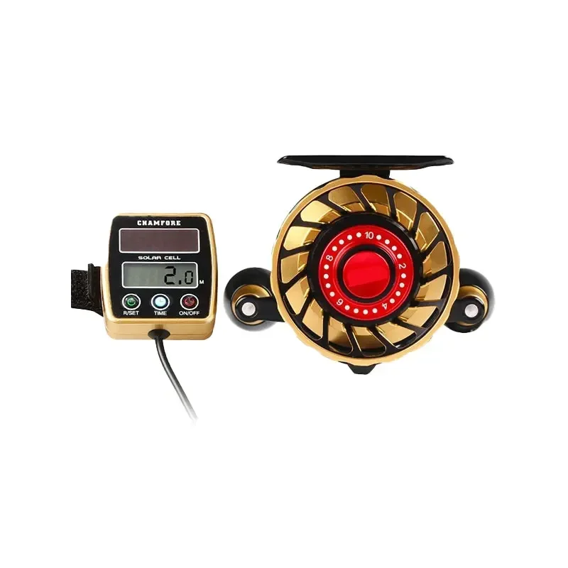 

Raft fishing wheel slow down digital display raft wheel full metal counting raft wheel alarm belt discharge force micro lead