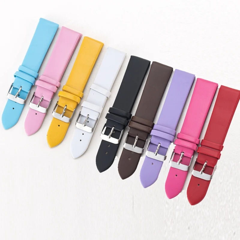 20mm Watch Band Waterproof High Quality Durable Matte Plain PU Leather Watchband Fashion Popular Colorful Candy Color Strap Hot!