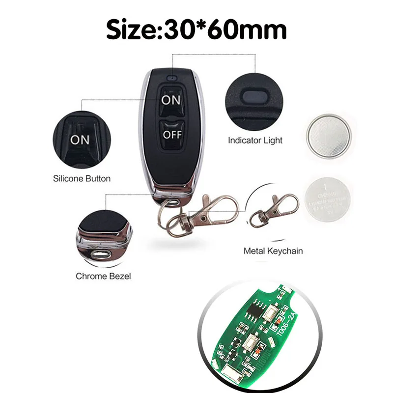 433 Mhz Điều Khiển Từ Xa Đa Năng Không Dây Công Tắc 5V 12V 24V 30V 10A Tiếp Thu Từ Xa Trên đường Đi Led Cổng Nhà Để Xe Cửa