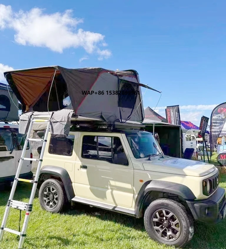 LLOYDBERG L-HG85A One Bedroom Automatic Car Rooftop Tent Outdoor Camping Four-Season ABS Hard Shell Canvas Fabric Camouflage