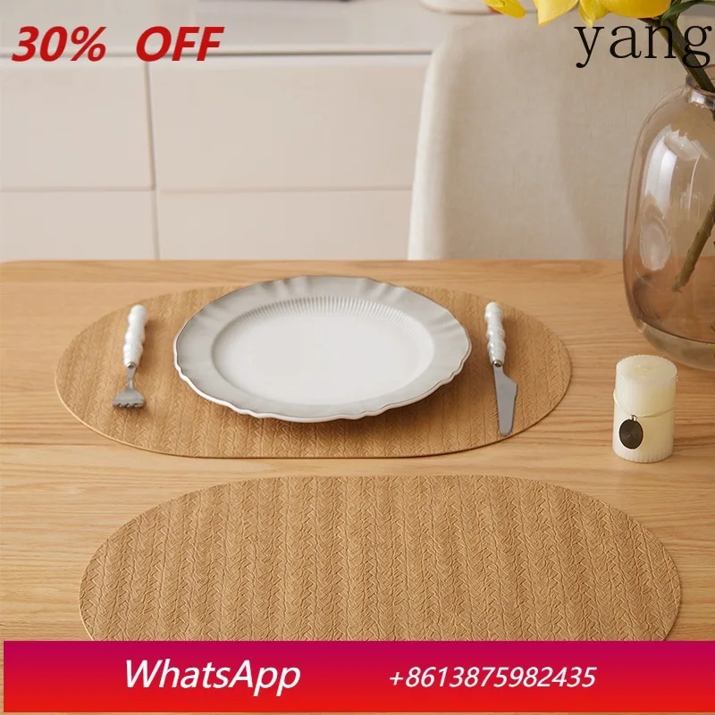 Yjq 5pcs woven pattern table mat waterproof oil stain insulation mat bowl mat i tableware desktop anti-scalding