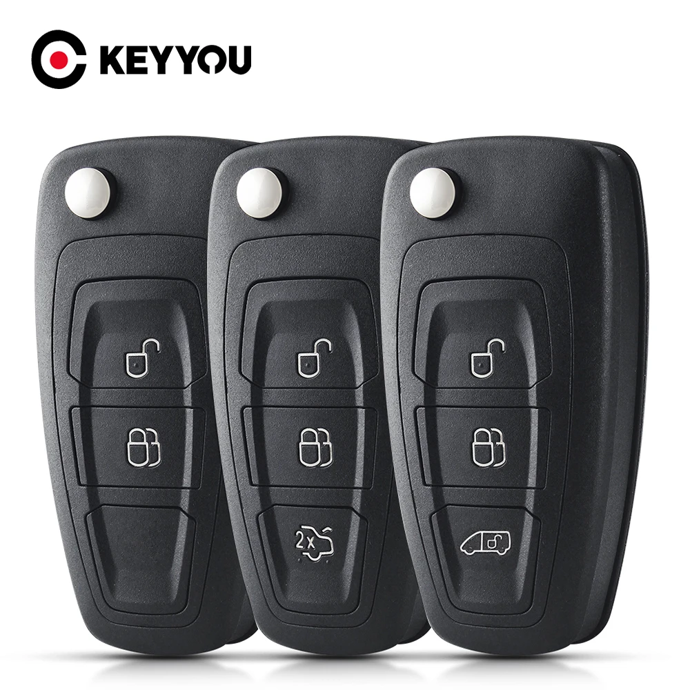 

KEYYOU 10 шт. Новинка 3 кнопки для Ford Focus Fiesta 2013 Fob флип-брелок с лезвием HU101 Складной Дистанционный брелок