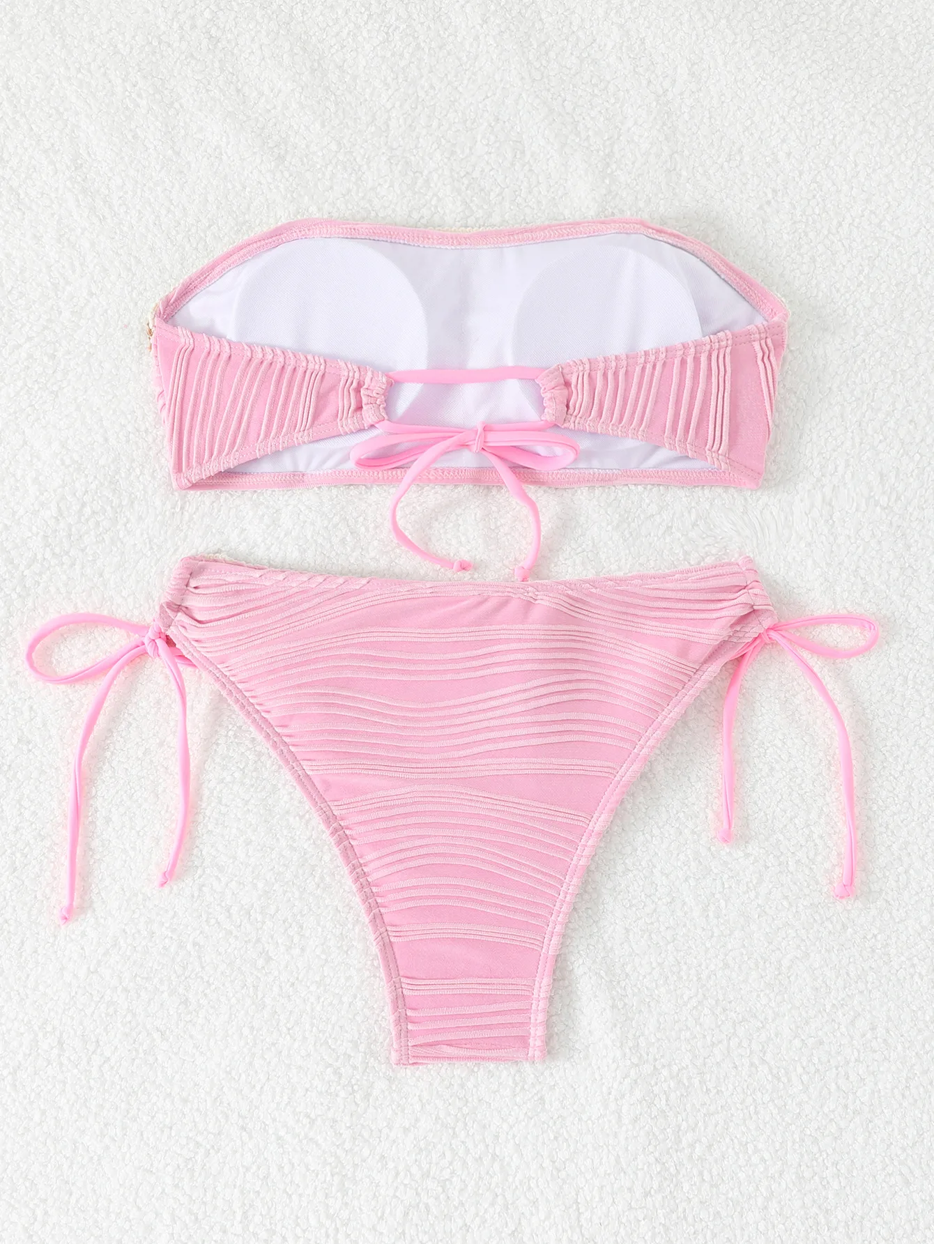 Conjunto de bikini sexy con estampado de estrella de mar, top tipo bandeau con tiras, traje de baño de dos piezas, ropa de playa, conjunto de bikini, biquini, tankini