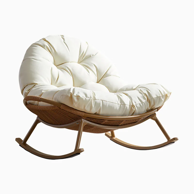 Double Rattan Rocking Chair Recliner Home Living Room Balcony Courtyard Outdoor Leisure Lunch Break Furniture