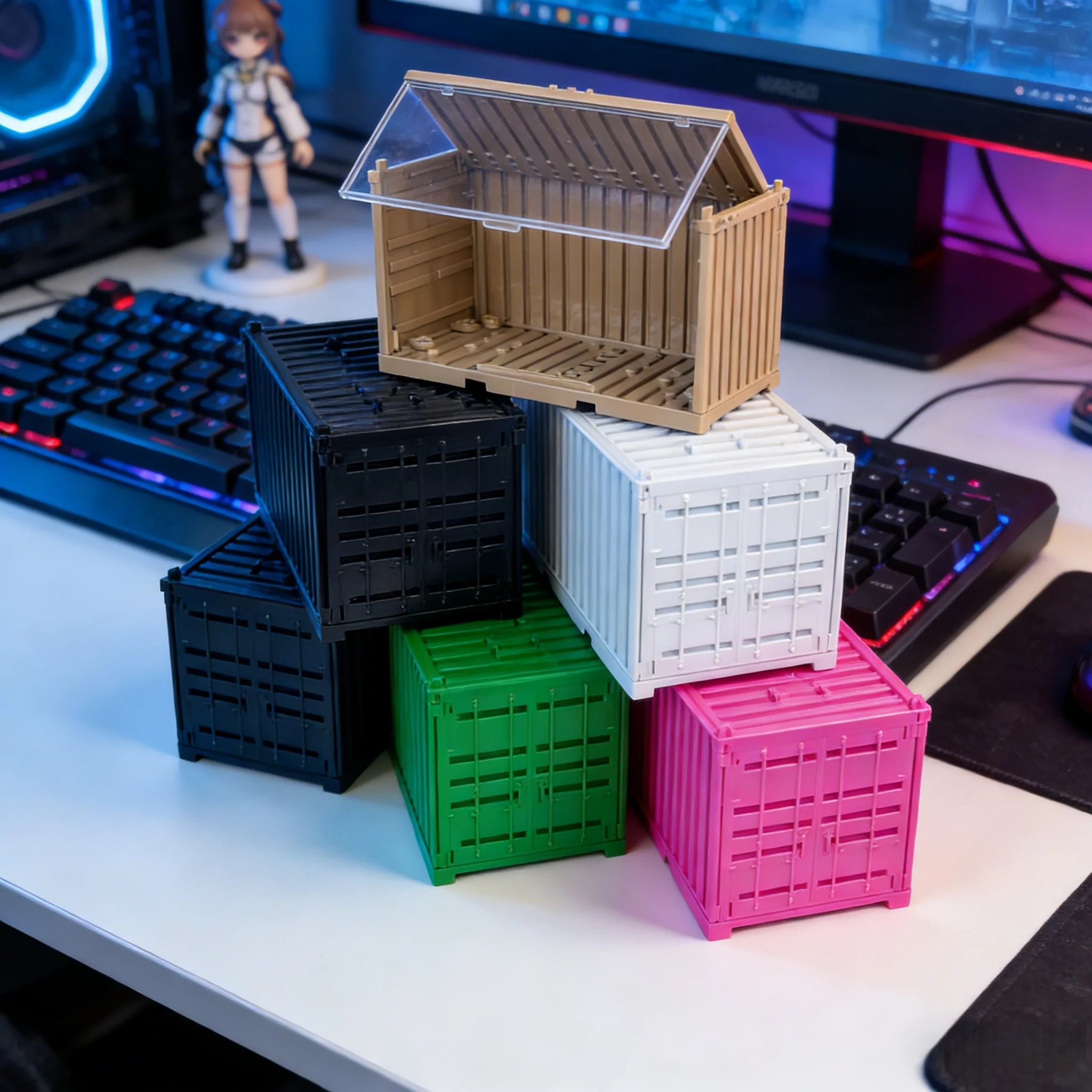 

Набор из 2 прозрачных мини-контейнеров для хранения – Прозрачный настольный бокс с крышкой для фигурок и создания военных сцен