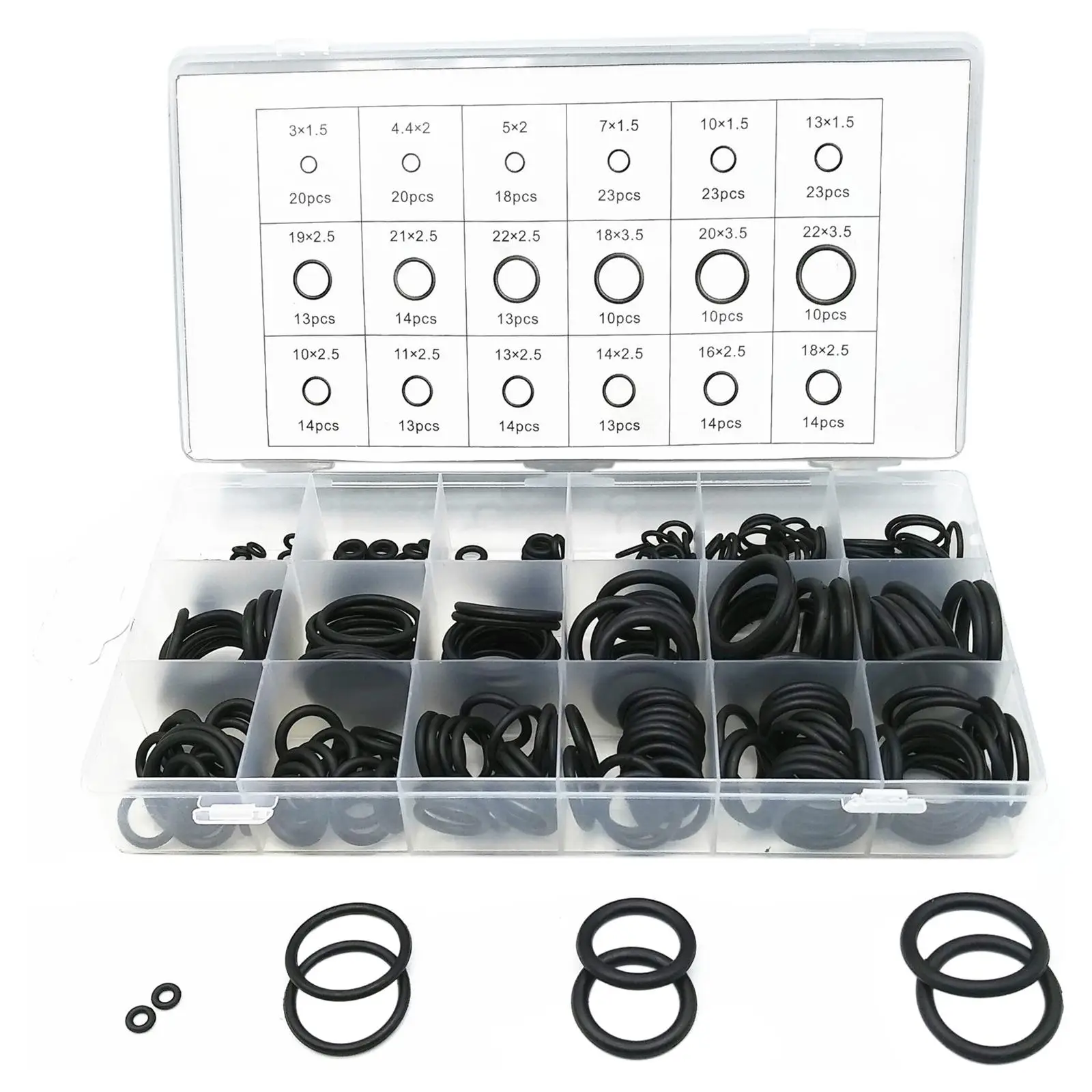 279 Pieces Assortment Set, 18 Sizes Assorted Electrical Wire Gasket Washer Set Round for Automobiles Plumbing Vehicle Repair