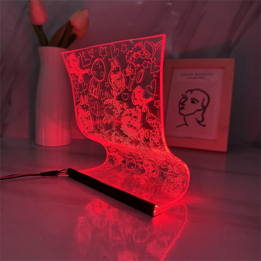 Led Scroll Lamp Huil Bewegend Kasteel Acryl Nachtlampje Prinses Ghost Sfeer Licht 3d Sfeerlicht 3/7 Kleuren Kunstlampen Cadeau