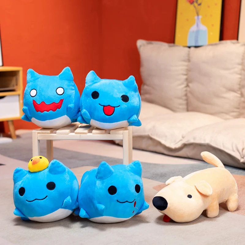 Bugcat Capoo Stuffed Toys Cosplay Blue Cute Cat Tongue Out Dog Toy Ornament Plush Cartoon Doll Nice Gifts for Kids