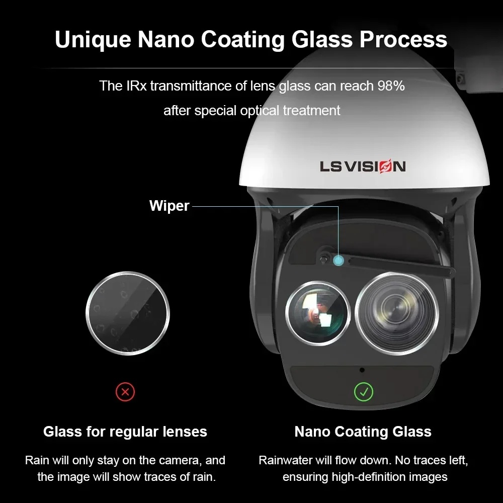 LS VISION Applicazione PTZ IP esterna personalizzata con tecnologia di rete Sensore CMOS Rilevamento facciale Microfono Sirena Telecamera CCTV
