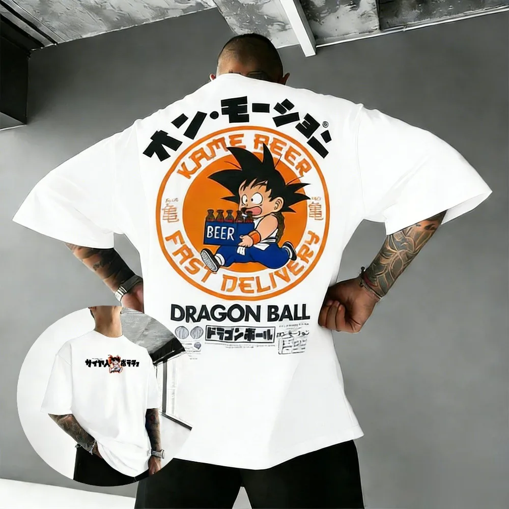 Camiseta de Algodón con Estampado de Anime Dragon Ball Goku, Nueva Colección Verano 2026, Ropa para Hombre, Manga Corta